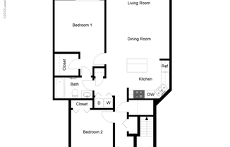 2 beds, 1 bath, 1,100 sqft, $1,599