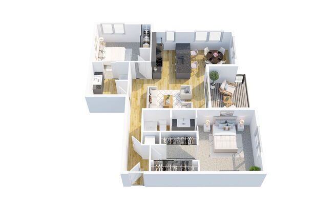 2 beds, 2 baths, 1,061 sqft, $1,850, Unit 401