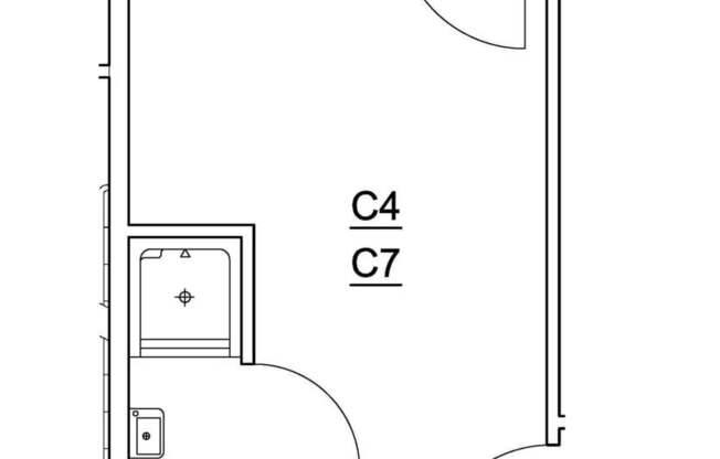 Studio, 1 bath, 169 sqft, $695, Unit C4