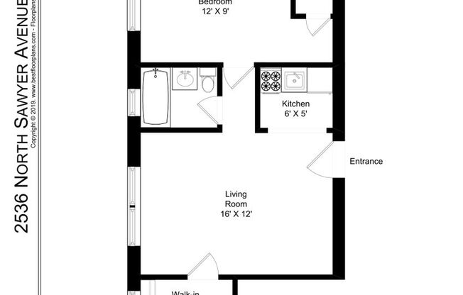 1 bed, 1 bath, 508 sqft, $1,650, Unit 208