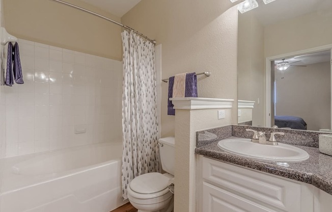 Bathroom With Bathtub at Wind Dance, Carrollton, Texas