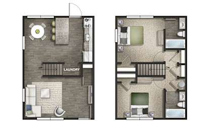 2 beds, 2 baths, 1,250 sqft, $1,330