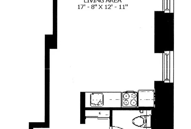 Studio, 1 bath, 496 sqft, $3,100, Unit 8K