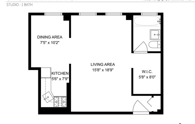 Studio, 1 bath, 455 sqft, $1,675, Unit 540-3I