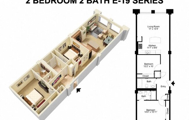 2 beds, 2 baths, 1,435 sqft, $1,787