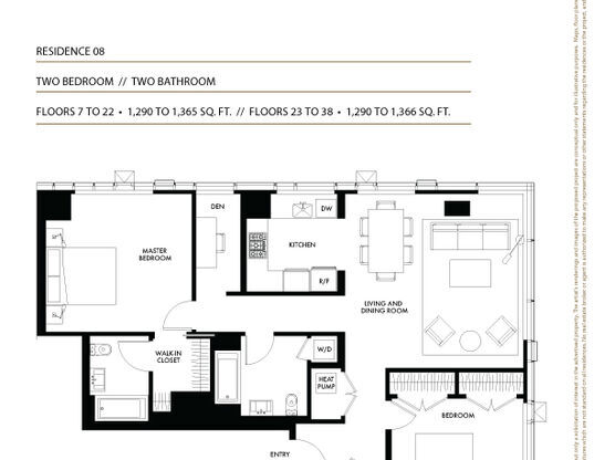2 beds, 2 baths, 1,365 sqft, $5,000, Unit 3308