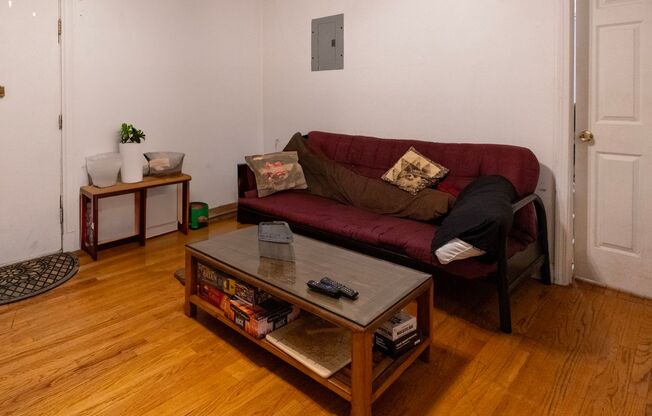 No Fee, Heat and Hot Water Included, All rooms big, Near B and C lines.  Free heat and hot water!