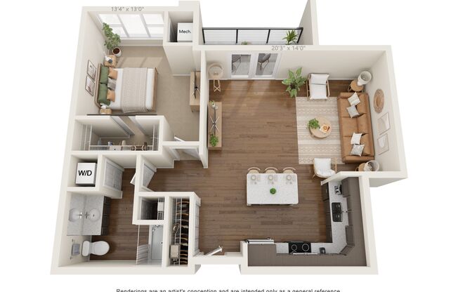 1 bed, 1 bath, 858 sqft, $1,449, Unit 143-108