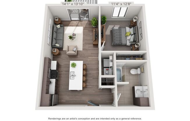 1 bed, 1 bath, 707 sqft, $1,220, Unit 110