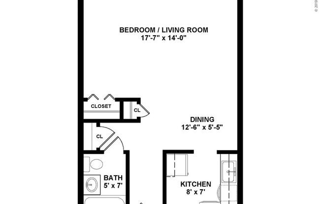 Studio, 1 bath, 408 sqft, $2,550