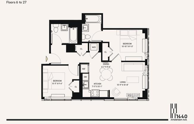 2 beds, 2 baths, $4,995, Unit 1616