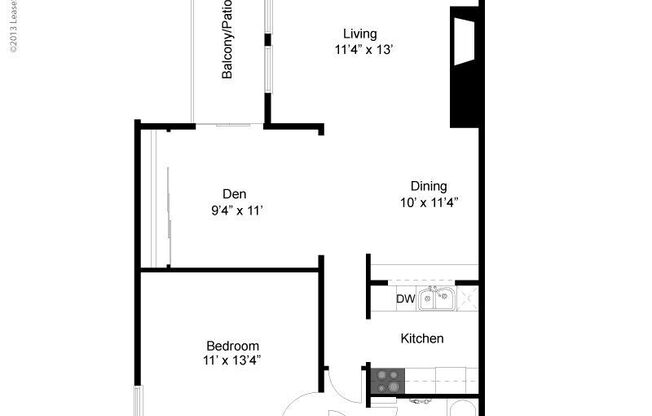 1 bed, 1 bath, 769 sqft, $1,095