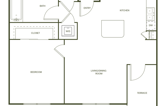 1 bed, 1 bath, 745 sqft, $1,397