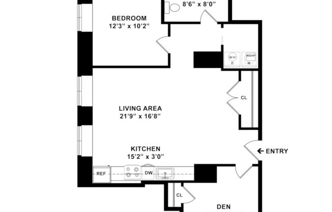 1 bed, 1 bath, 897 sqft, $1,880