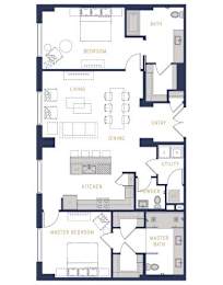 2 beds, 2.5 baths, 1,456 sqft, $3,790