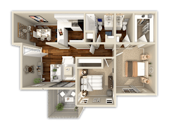 2 beds, 1.5 baths, 860 sqft, $1,499