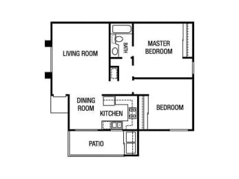 2 beds, 1 bath, 847 sqft, $2,735