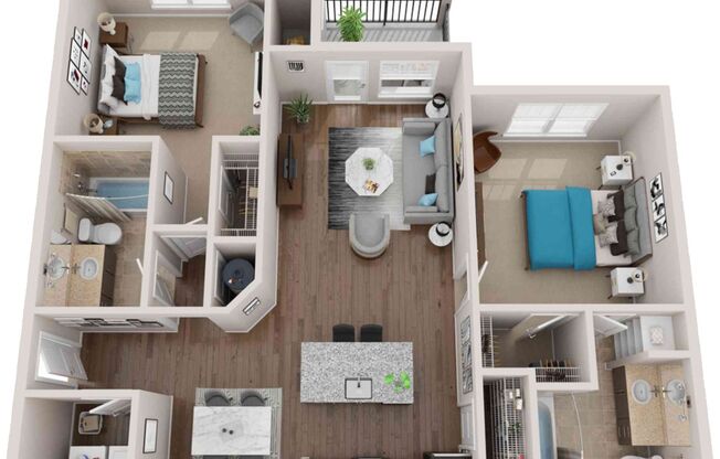 2 beds, 2 baths, 1,195 sqft, $1,550