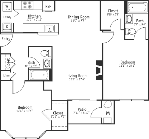 2 beds, 2 baths, 1,114 sqft, $3,035, Unit 21
