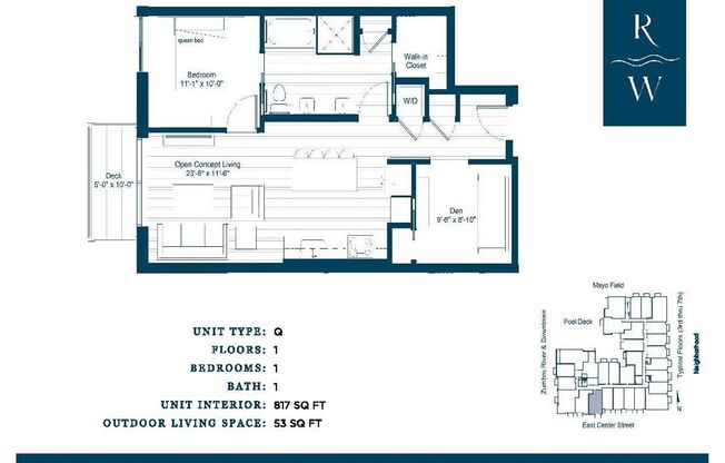 1 bed, 1 bath, 817 sqft, $2,245, Unit 407