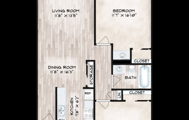 2 beds, 1 bath, 872 sqft, $1,844