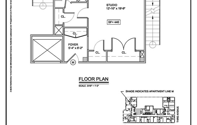Studio, 1 bath, 440 sqft, $3,975, Unit 11M