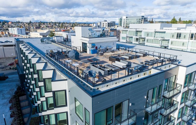 Drone View Of Buildings at Marina Square, Washington, 98337