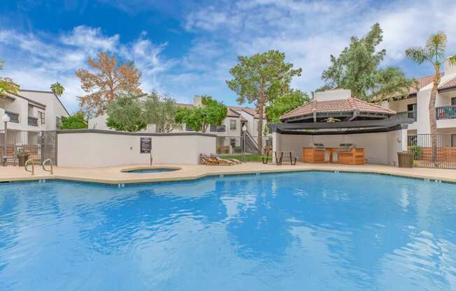 pool at the enclave at woodbridge apartments in sugar land, tx