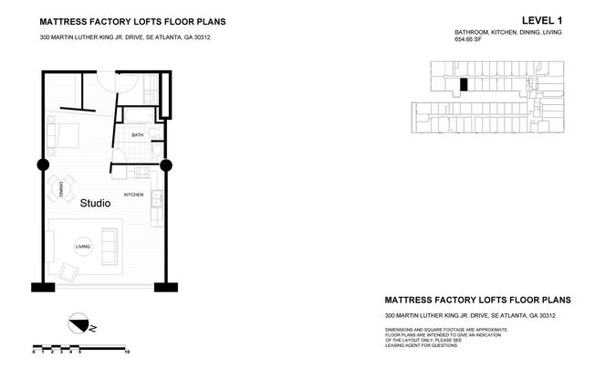 Studio, 1 bath, 653 sqft, $1,649, Unit 105