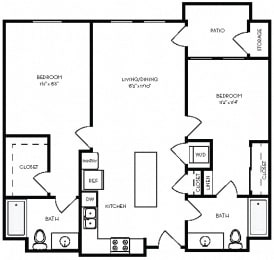 2 beds, 2 baths, $3,746