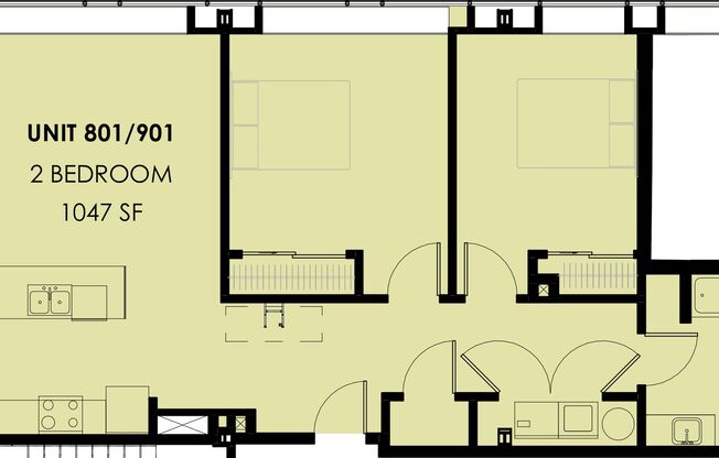 2 beds, 1 bath, 644 sqft, $5,150, Unit 410-801