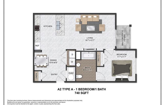 1 bed, 1 bath, 740 sqft, $1,499, Unit 3111