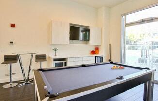 The Highland Apartments Clubhouse pool table