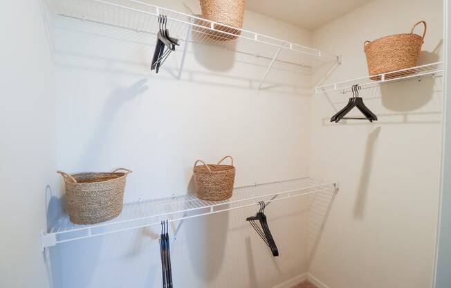 Apartment home walk-in closet with shelving located in Naples,FL at The Crest at Naples, Florida
