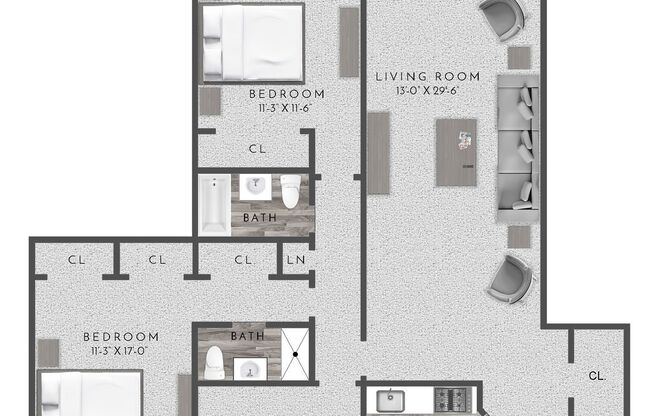 2 beds, 2 baths, 1,201 sqft, $4,250