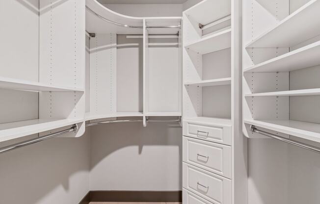 Walk in closets at Blu Harbor by Windsor, Redwood City, CA