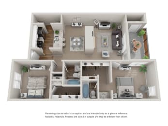 2 beds, 2 baths, 1,011 sqft, $1,361