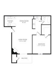 1 bed, 1 bath, 694 sqft, $1,150