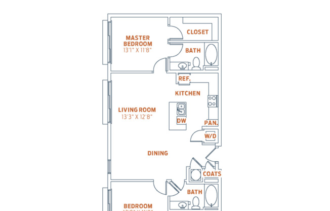 2 beds, 2 baths, 1,174 sqft, $2,416