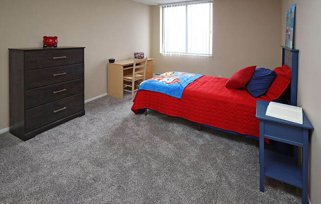 2 Bedroom 2 Bath Model Bedroom at Harbor Crest Apartments in Euclid OH