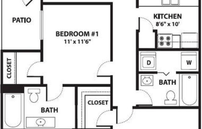 2 beds, 2 baths, 900 sqft, $916