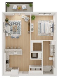 1 bed, 1 bath, 791 sqft, $1,488