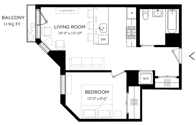 1 bed, 1 bath, 556 sqft, $3,500, Unit 4N