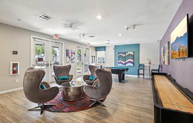 Resident social lounge at Verona Apartments