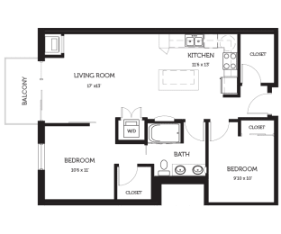 2 beds, 1 bath, $1,892