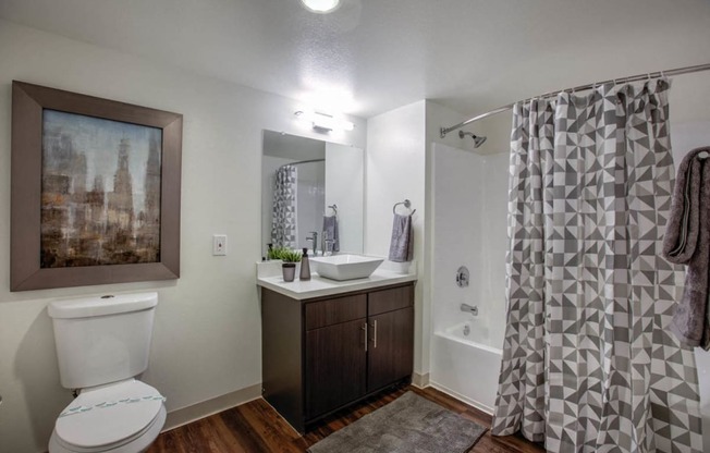 Bathroom With Bathtub at 433 Midvale - Student Housing at UCLA, Los Angeles