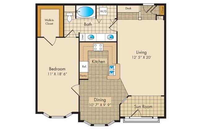 1 bed, 1 bath, 993 sqft, $1,855