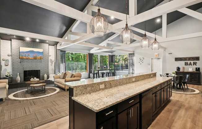 Coworking Lounge Area In Clubhouse at Eastwood Village Apartments in Clinton Township, MI