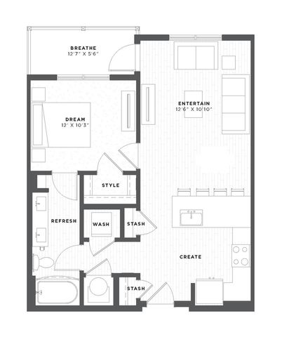 1 bed, 1 bath, 725 sqft, $1,060