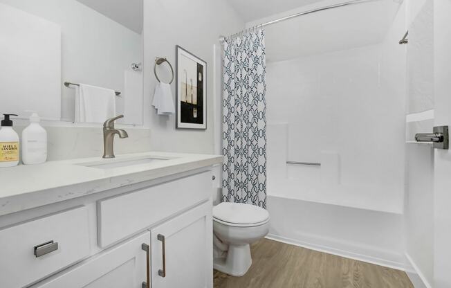 a bathroom with a sink and a toilet and a shower